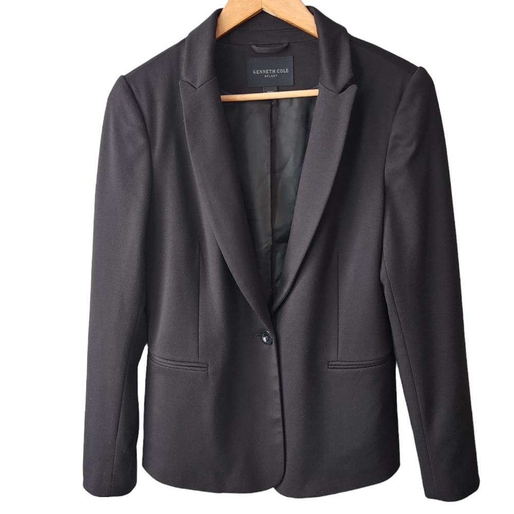 Kenneth Cole Select Black Single Button Blazer Size Medium